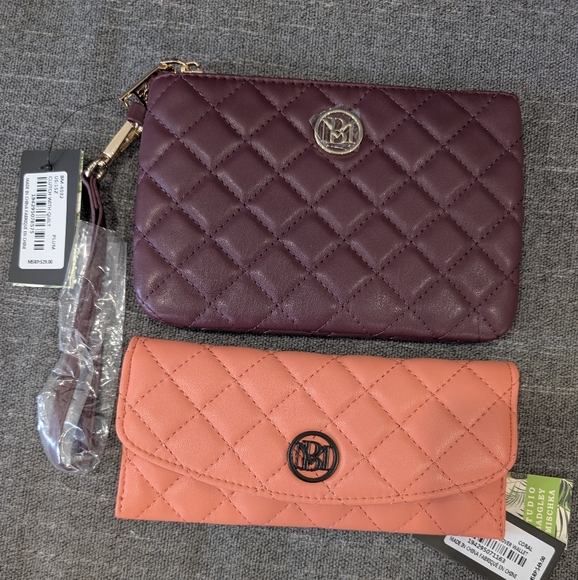 Badgley Mischka Bundle- Quilted wallet and wristlet/clutch, BOTH NWT - Picture 1 of 6